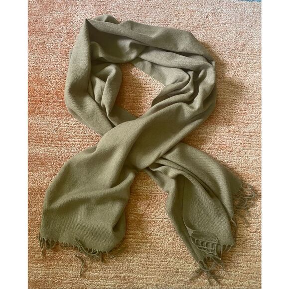 Uniqlo Heattech Scarf Wool Blend Camel Khaki Brown Wrap Shawl 71x20 NWT - Picture 1 of 5